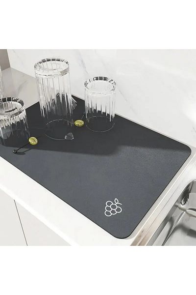 Choice Diatomaceous Earth Dish Rugs Super Absorbent Coffee Tray Large Kitchen Absorbent Drying Mat Quick...
