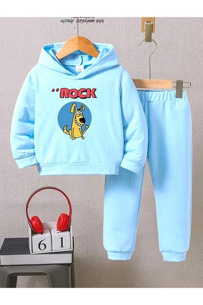 BENROMA Set de trening pentru copii unisex cu imprimeu rock - mucegai supradimensionat