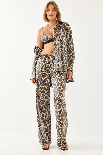 Bianco Lucci Women's Triple Patterned Satin Suit 36327 60251930
