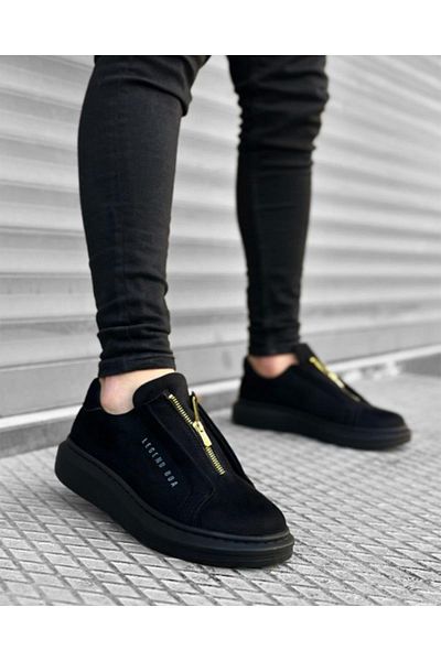 Preux Men's Suede Zippered Sneakers Orthopedic Seasonal Casual Shoes