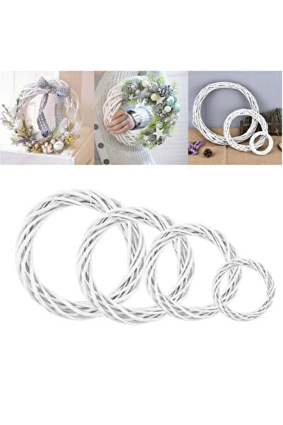 Choice إكليل من الخوص الأبيض الطبيعي، 30 سم، 10-30 سم، زينة نافذة أو باب، مصن...