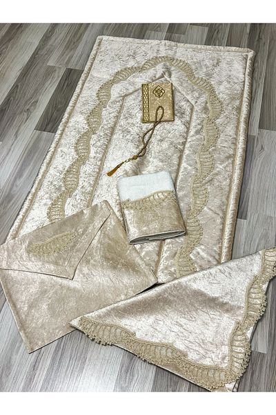 AYHANHOME 6 τεμάχια Velvet French Laced Dowry Bundle Boxed Prayer Mat Team Σετ γαμπρού νύφης