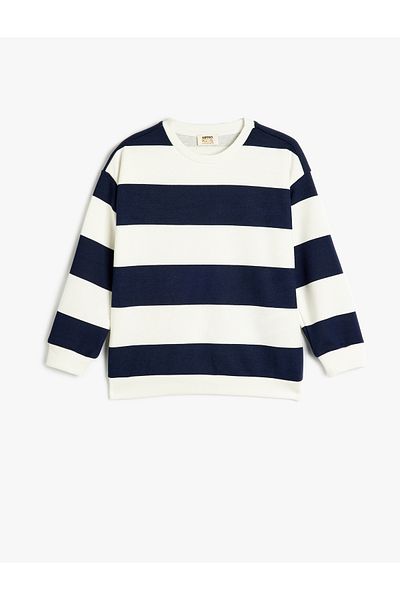 Koton Crew Neck Cotton Blend - Μακρυμάνικο Oversize Φούτερ