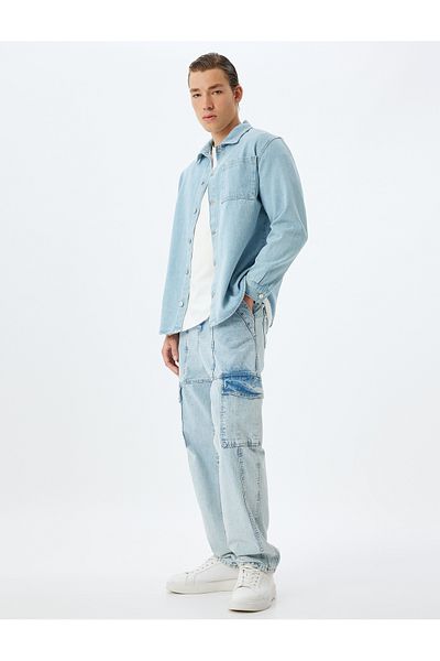 Koton Leichte Indigo-Jacke für Erwachsene für Herren – 5WAM50002ID