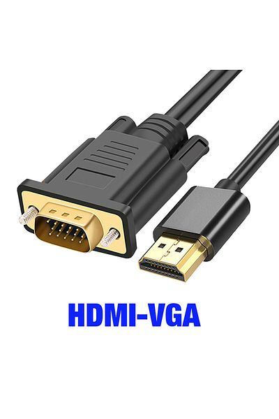 Nephy كابل HDMI ذكر إلى VGA ذكر أسود بطول 0.5 متر، 1 متر، 2 متر، 3 متر، 5 متر، 10 متر، كابل HDMI متوافق بدقة 1080 بكسل وتردد 60 هرتز إلى VGA