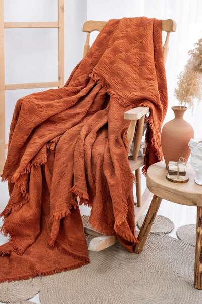 Meet MyNatural Double Muslin Bedspread Pique Multi-Purpose Cover 240x260 cm