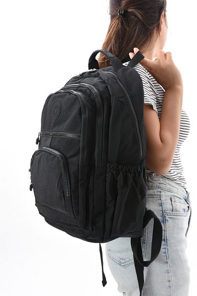 Fiyaka Eba-8862 Clinker Geantă de școală Rucsac Ieșire zilnică Sport Călătorii Vacanță Compartiment multiplu Compartiment pentru laptop Negru