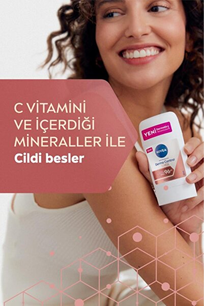 NIVEA Kadın Stick Deodorant Derma Control Clinical 50ml, C Vitamini Ile Koltuk Altı Kararma Karşıtı
