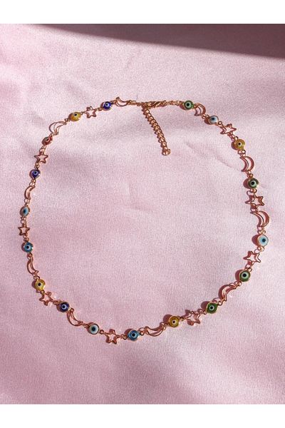 Reorah Collection Colorful Evil Eye Bead Necklace