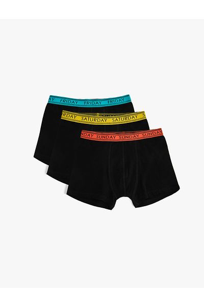 Koton 3-Piece Boxer Set with Slogan Lettering