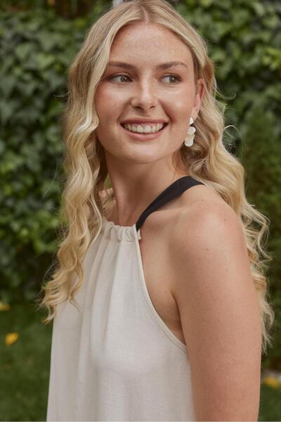 Tuba Butik Long Boned Halter Collar Dress