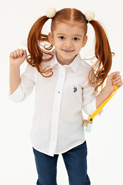 U.S. Polo Assn. Cămașă albă cu mânecă lungă pentru fetiță - 50262968 -VR013