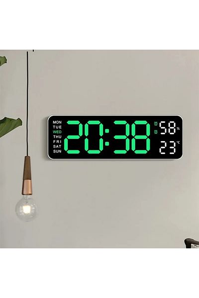 Choice Large Digital Wall Clock Temperature and Humidity Week Display Brightness Adjustable Electronic L...