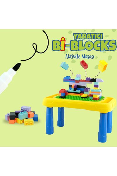 Birlik Oyuncak طاولة أنشطة Naslimoo Creative Bi-blocks مكونة من 64 قطعة