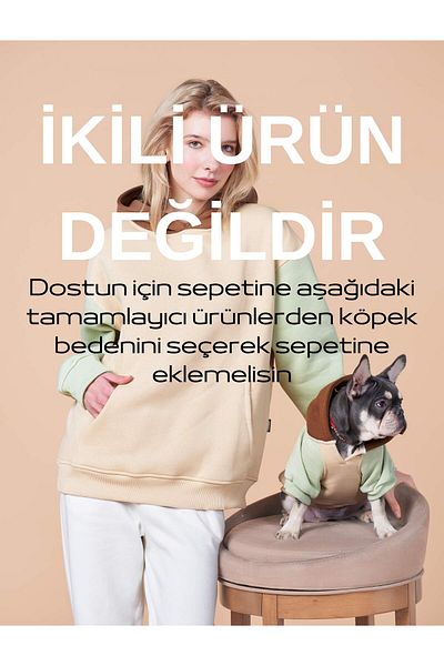 salya store Caramel Color Dog Outfit for Owner - Single Merch, Loose Fit Sweatshirt