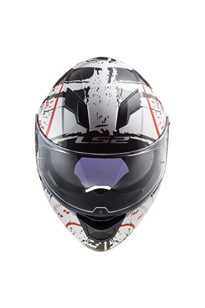 LS2 STREAM EVO TACHO SİYAH-BEYAZ-KIRMIZI KASK