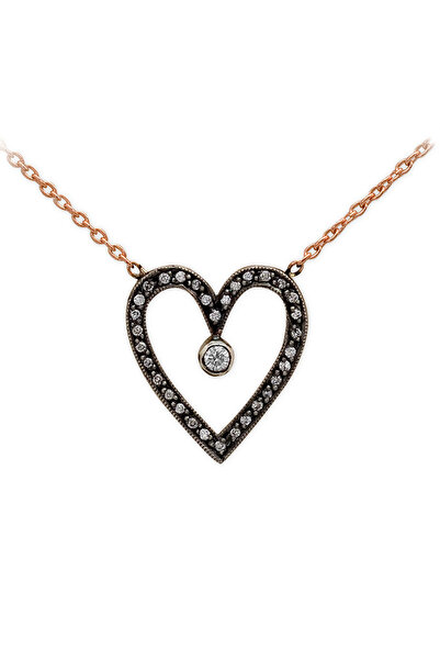 Ariş Pırlantalı Altın Kolye Bağlılık (Akoma) Sembolü Adinkra