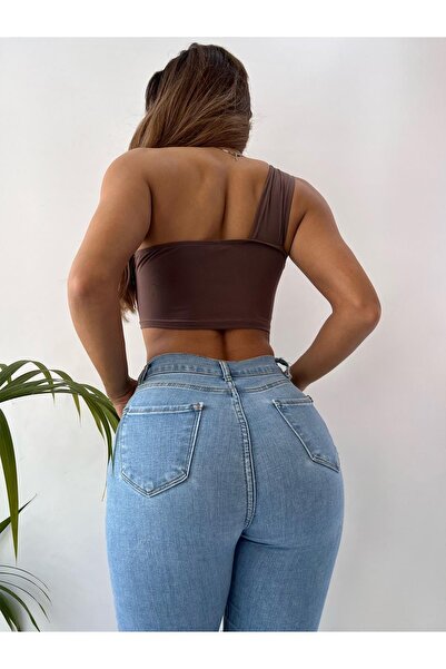 pink life Μπουστάκι με μονό μπράτσο Dusty Rose Sandy Fabric