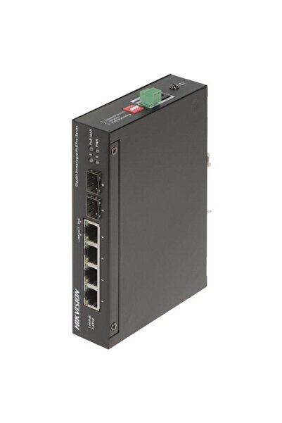 Hikvision محول صناعي رباعي المنافذ DS-3T0506HP-E/HS جيجابت 2-SFP 60 واط POE غ...
