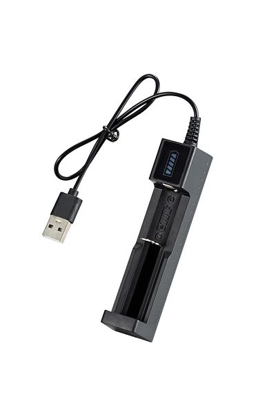 ALLOYSEED 1 Slot Charger USB Smart Battery Charger for 16340 14500 18650 26650 3.7V Lithium Battery USB Fas...