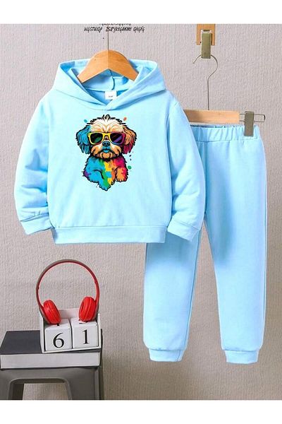 BENROMA Set de trening pentru copii cu imprimeu pentru câini colorat - Mucegai supradimensionat unisex