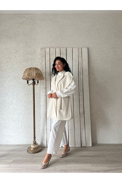 KÜÇÜĞÜM BUTİK Κρέμα Stamp Poncho