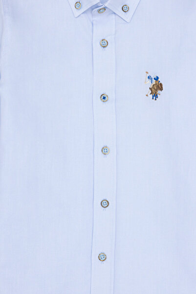 U.S. Polo Assn. Erkek Çocuk Açık Mavi Uzun Kollu Basic Gömlek 50263107-VR003