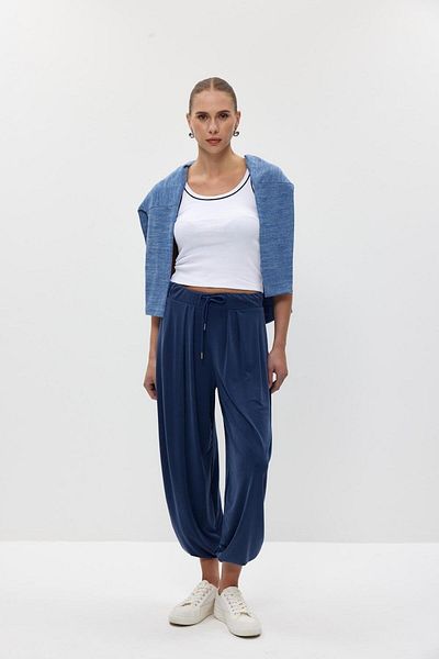 Tuba Butik Modal Shalwar Navy Blue Women's Trousers