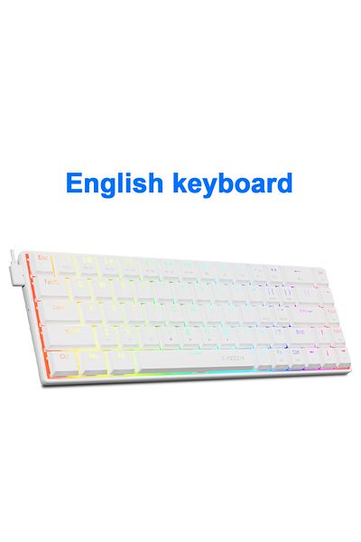 Choice Red Switch A68RGB-White-EN E-YOOSO A68 RGB Mini Slim USB Wired Mechanical Gaming Keyboard Red Switch