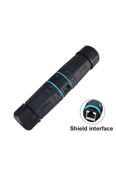 Choice موصل Rj45 من Black Shield من أنثى إلى أنثى بمنفذ خارجي مقاوم للماء IP68 وموزع شبكة LAN