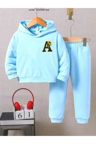 BENROMA Set de trening pentru copii unisex - litera A imprimată, model supradimensionat
