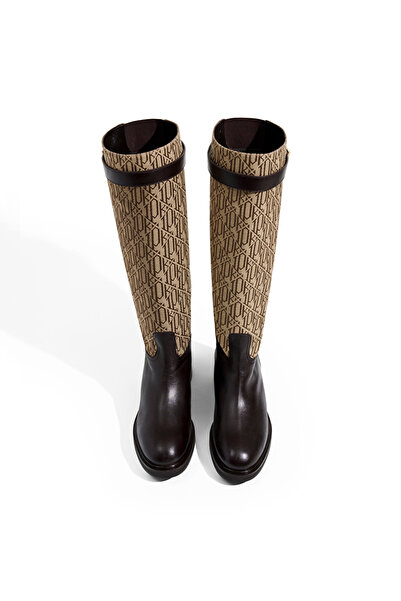 İpekyol %100 deri garnili ve metal tokalı çizme