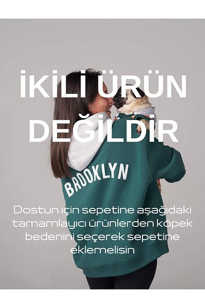 salya store Dog Outfit, Green Brooklyn Hoodie for Owner, Loose Fit, for Owner for Dog