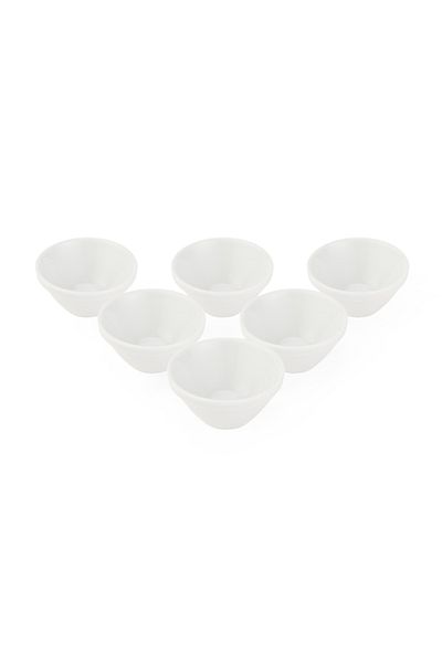 İpek Silk Round Porcelain 6 Sauce Bowl - White - 3 cm