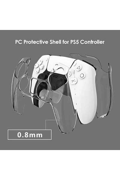 ALLOYSEED For PS5 DualSense Controller Clear PC Cover Ultra Slim Transparent Protector Case for Sony Playst...