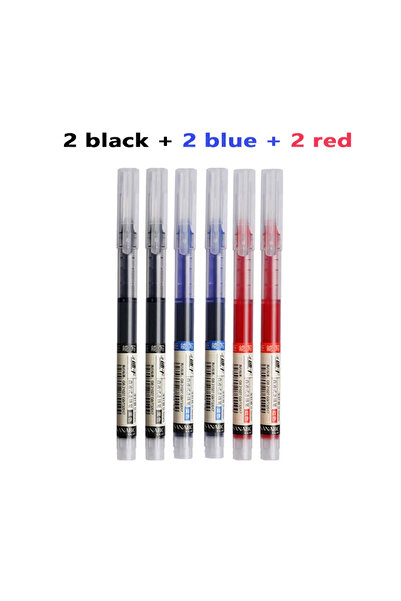 Choice 2 أسود 2 أزرق 2 أحمر 3-5 قطع قلم جل سائل مستقيم سريع الجفاف، سعة كبيرة...