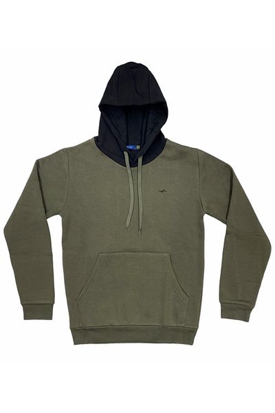 Masimar Men's 3 Thread Fabric Slim Fit Hooded Sweatshirt with Embroidery Detail