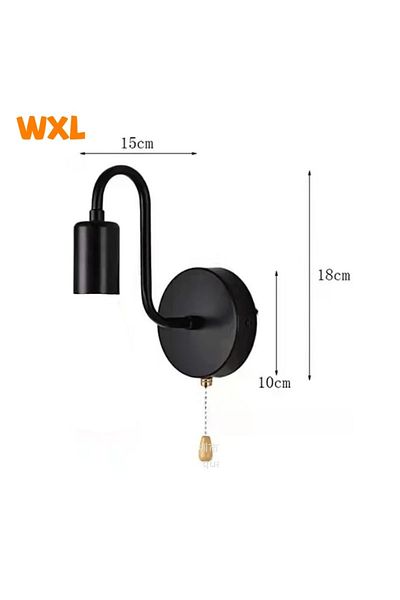 Choice No Light Bulb Black Nordic Industrial Wall Lamp Iron Black E27 Indoor Lighting Bedside Bathroom Bedr