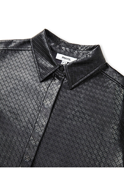 İpekyol Dokulu deri görünümlü gömlek