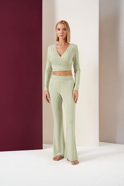 PJS طقم نسائي بأكمام طويلة وساق إسبانية