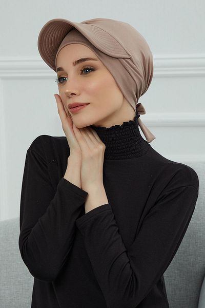 Aisha's Design Combed Cotton Bonnet - Visor Detailed, B-66