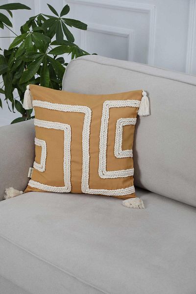Aisha's Design Braided Tasseled Throw Pillow Cover - K-268