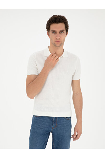 Cacharel Beyaz Slim Fit Polo Yaka Triko T-Shirt 50285361-VR013
