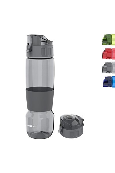 zweikell Pivot Switch Grey Bpa Içermez 650 ml Tritan Kırılmaz Suluk - Su Matarası - Yedek Kapak Hedi