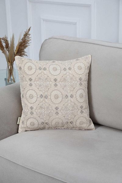 Aisha's Design غطاء وسادة مطرز بالدانتيل، K-264