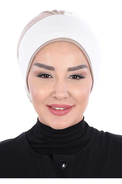 Aisha's Design بونيه وردي ملون - تصميم مزدوج، ب-28