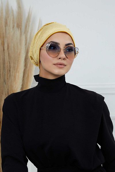 Aisha's Design Velvet Bonnet - Model B-49K
