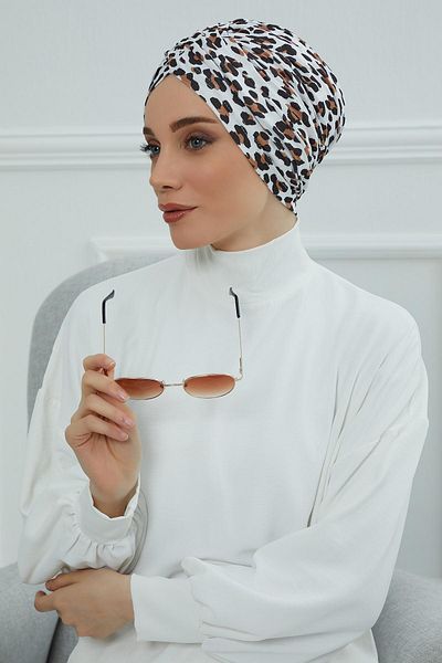 Aisha's Design بونيه حجاب منقوش - موديل B-9yd