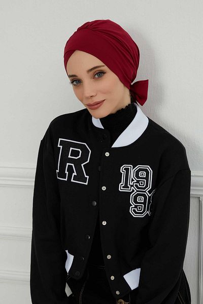 Aisha's Design غطاء رأس من القطن الممشط بحزام - موديل B-31