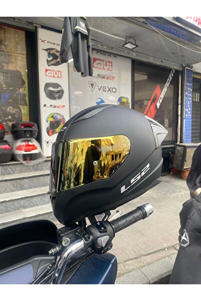 LS2 Rapıd Mat Siyah Kask - GOLD VİZÖR + SPOİLER